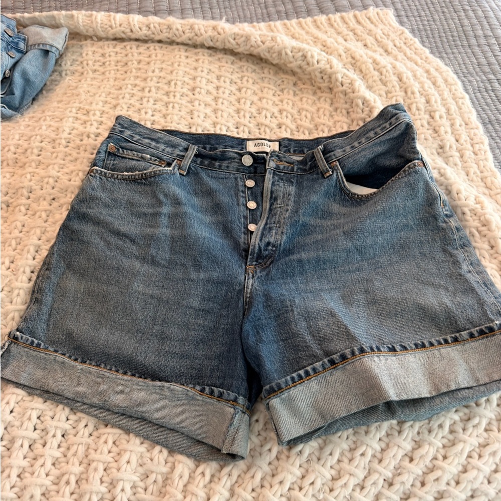 Agolde Dame High School Waist Midlength Shorts